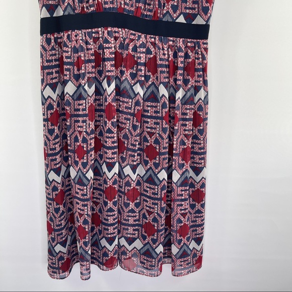 Adrianna Papell Sleeveless Dress Geometric Print Fitted Waist Flowey Size 14 - Picture 4 of 7